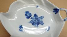 N-107 ROYAL COPENHAGEN ロイヤルコペンハーゲン リーフディッシュ ブルーフラワー プレイン 23cm 廃番 blue flower leaf dish Denmark_画像4