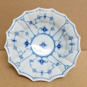 N-106 ROYAL COPENHAGEN ロイヤルコペンハーゲン シェルディッシュ ブルーフルーテッド プレイン 17cm blue Fluted shell dish Denmarkの画像3