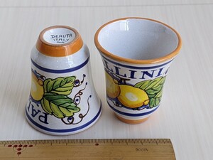 PALLINI DERUTA ITALY Limoncello ショットグラス イタリア製　小さなコップ　陶磁器　高さおおよそ6.5cm　直径約5.6cm　デルタカップ