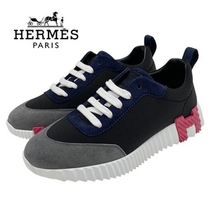 エルメス HERMES バウンシング スニーカー 靴 シューズ ファブリック ブラック 未使用 ロゴ