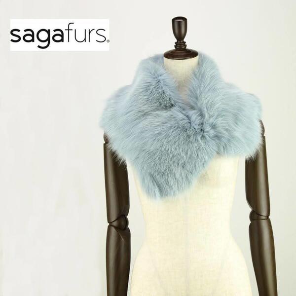 新品 SAGA FURS サガファー フォックスファーマフラー リーフウォーター