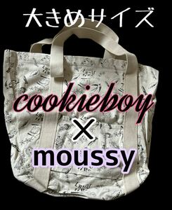 COOKIEBOY × MOUSSY トートバッグ 男女兼用 大きめ ホワイト