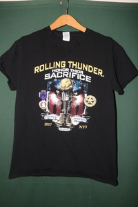 ★ ワケアリ特価 ★ 沖縄米軍 ROLLING THUNDER HONOR THEIR SACRIFICE 半袖 プリント Tシャツ S 中古 インナー トレーニング用などに