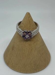 925 シルバー リング 指輪 #19号 紫石 レディースアクセサリー ファッション小物 装飾品 指飾り【4547】A