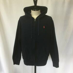 【N921】★Polo Ralph Lauren★ ポロ ラルフローレン ジップアップ スウェット パーカー Lサイズ ネイビー アメカジ 古着 古着卸