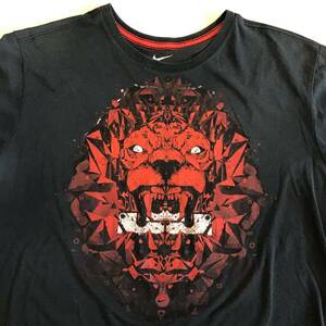 《 H 198》NIKE ナイキ 半袖 Tシャツ プリント アニマル XXL ブラック トップス 1円スタート アメリカ古着 古着卸