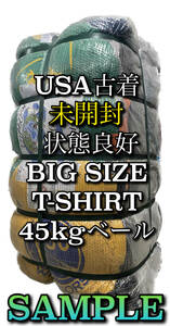 【TMT1】★未開封★ アメリカ古着卸 状態良好BIGサイズTシャツ45kgベール超目玉商品 XL以上 170枚程度 カラバリ デザイン豊富 仕入れ