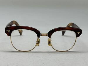 K18 金無垢 鼈甲 べっこう 眼鏡 メガネ 総重量約52.7g アンティーク ツル先端にやや欠けあり