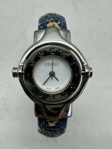 GUCCI グッチ 腕時計 GQ6600 白文字番 シルバー ターンフェイス バングル レディース