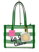 【新古品】【未使用】kate spade new york ケイト・スペード ニューヨーク　バッグ レディース グリーン×ホワイト　ボーダー_画像1