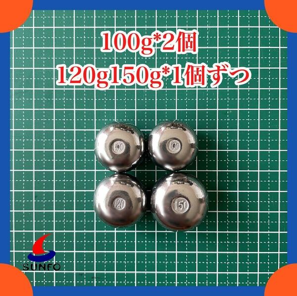 【送料込み】タイラバタングステン ヘッド 100g*2個120g150g*1個ずつ 鯛ラバ シンカー オモリ ジグ