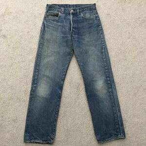 80s USA製 Levi's リーバイス 501 ビンテージ デニムパンツ W29 L30 内股シングル 刻印653 脇割金糸 VINTAGE ジーンズ ヒゲ 80年代 赤耳 66