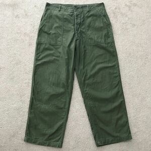 60s 70s 米軍実物 OG-107 ユーティリティパンツ USARMY ベイカーパンツ W36 L30 コットンサテン ビンテージ ミリタリー PANTS ファティーグ