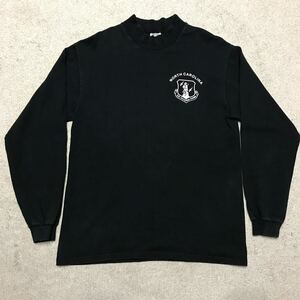 90s USA製 COTTON DELUXE anvil NCANG ノースカロライナ州空軍州兵 USAF 予備役 モックネック 長袖 Tシャツ ロンT M ビンテージ ミリタリー