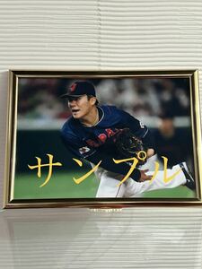 山本由伸　A4写真　2023WBC 決勝戦　フレームカラーゴールドA4サイズ　2024新天地ドジャーズへ！