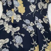 ☆LAURA ASHLEY ローラアシュレイ 英国製 U.K.製 Vintage 総柄 花柄 ワンピース ドレス ネイビー サイズ9【レターパックプラス郵送可】H_画像7