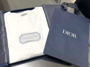 美品 Dior ディオール ロゴ刺繍 半袖 Tシャツ オーバーサイズ メンズ L 白 正規品