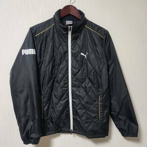 美品 PUMA プーマ キルティング ライトジャケット 黒/ブラック メンズMサイズ ゴルフ用にもおすすめ