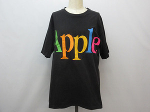 ★sm0821　ヘインズ　アップル　ロゴ　Tシャツ　レインボー　Hanes　APPLE　プリント　企業Tシャツ　ヴィンテージ　古着　90s　送料無料★