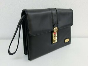 キングラムfhi☆Pierre Cardin ピエールカルディン　セカンドバッグ クラッチバッグ ブラック【中古】