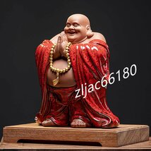 七福神 置物 布袋 陶器製 布袋様 風水（高さ25.5cm×巾24.5cm×奥行18cm_画像1