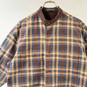 希少《 OLD ISSEY / Medium 》70s 80s 美品【 issey miyake MEN ビンテージ イッセイミヤケ 日本製 ノーカラーシャツ M 】