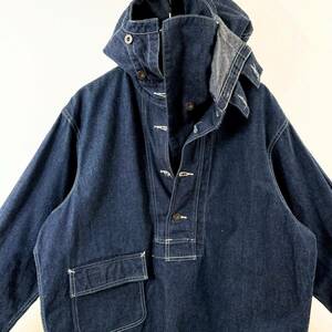  rare { Mint Condition / Old Model / NAVY PARKA }90s finest quality goods [ POST OVERALLS blue tag gun nurse mog Denim parka America made ]