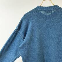 希少《 Mint / Indigo Cotton 》80s 90s 極上品【 INVERALLAN 英国製 インバーアラン インディゴ コットン ガンジー ニット ビンテージ 】_画像7