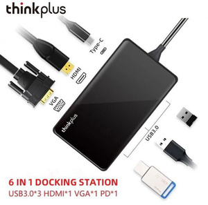 新品 Lenovo thinkplus USB-C 6-in-1 USB ハブ USB3.0 VGA HDMI Type C PD レノボ TPH-06 純正 thinkpad 