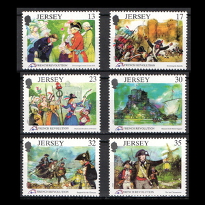 ■英ジャージー島切手　1989年　フランス革命 200周年　6種完