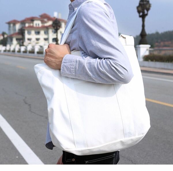 トートバッグ大容量韓国風メッセンジャーバッグ　2way　メンズ　通学　通勤　就活