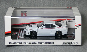 日産スカイラインGT-R[R34] ニスモ　スポーツリセッティング（ホワイトパール）　*1/64スケール　*INNO MODELS製　　　*04