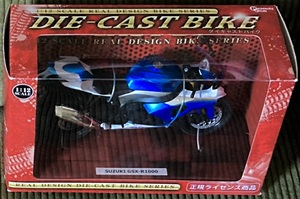 ブルー ホワイト 1/12 SUZUKI GSX R1000 ダイキャスト バイク REAL DESIGN DIE CAST BIKE SERIES 正規ライセンス品 フィギュア オブジェ