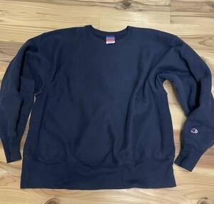 champion チャンピオン スウェット 紺 オーバーサイズ XL クールネック SWEAT SHIRT