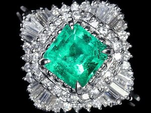 KV10600S【1円～】新品【RK宝石】≪Emerald≫ 美しいテリ艶!! 極上エメラルド 大粒0.8ct!! 極上ダイヤモンド Pt900 高級リング ダイヤ