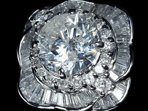 VGL10739SS【1円～】新品【RK宝石】《Diamond》上質ダイヤモンド 特大2.267ct 極上脇石ダイヤモンド 総計1.19ct Pt900 超高級リング ダイヤ