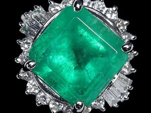 IKR10439T【1円～】新品【RK宝石】≪Emerald≫ 極上エメラルド 特大4.24ct!! 極上ダイヤモンド 総計0.51ct!! Pt900 超高級リング ダイヤ