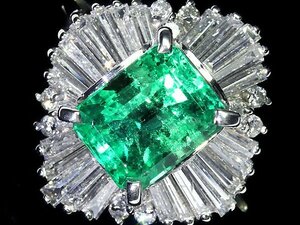 IW10339SS【1円～】新品【RK宝石】≪Emerald≫ 極上エメラルド 大粒1.55ct!! 極上ダイヤモンド 総計0.84ct Pt900 超高級リング ダイヤ