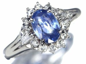 VU10619SS【1円～】新品仕上【RK宝石】ジュエリーマキ 極上非加熱サファイア 大粒0.98ct 極上ダイヤモンド Pt850 高級リング ダイヤ