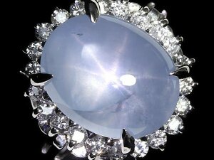 KL10790T【1円～】新品【RK宝石】≪Star Sapphire≫ 天然非加熱スターサファイア 大粒5.39ct 極上ダイヤモンド Pt900 高級リング ダイヤ