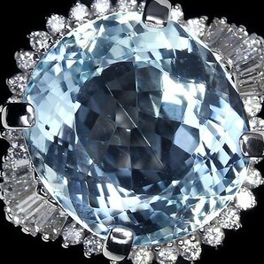 IW10926S【1円～】新品【RK宝石】≪Aquamarine≫ 極上アクアマリン 特大15.33ct!! 極上ダイヤモンド 総計0.76ct Pt900 超高級リング ダイヤの画像3