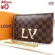 買蔵 LOUIS VUITTON ルイヴィトン ポシェット ドゥーブルジップ N60254 エベヌ ダミエ_画像1