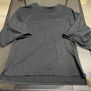 日本製ソフsophnet 七分袖 Tシャツ 黒 ブラック XLサイズ made in japan soph 袖は切りっぱなしのデザインです