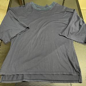 日本製 sophnet ソフ 七分袖 Tシャツ 紺 ネイビー XLサイズ made in japan 袖は切りっぱなしデザインなります