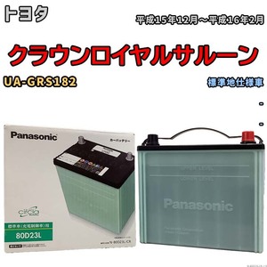 国産 バッテリー パナソニック circla(サークラ) トヨタ クラウンロイヤルサルーン UA-GRS182 平成15年12月～平成16年2月 N-80D23LCR