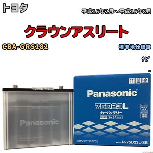 国産 バッテリー パナソニック SB トヨタ クラウンアスリート CBA-GRS182 平成16年2月～平成16年8月 N-75D23LSB