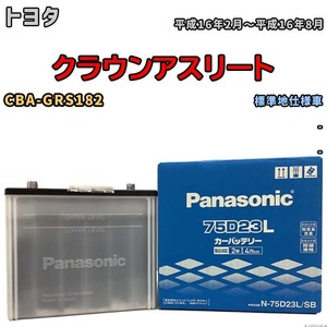 国産 バッテリー パナソニック SB トヨタ クラウンアスリート CBA-GRS182 平成16年2月～平成16年8月 N-75D23LSB