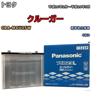 国産 バッテリー パナソニック SB トヨタ クルーガー CBA-MCU25W 平成16年2月～平成19年5月 N-75D23LSB