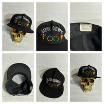 80's ヴィンテージ SEOUL OLYMPIC 1988 立体刺繍　韓国　ソウルオリンピック　ソウル五輪　キャップ　帽子　黒　ブラック_画像3