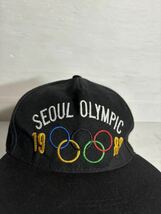 80's ヴィンテージ SEOUL OLYMPIC 1988 立体刺繍　韓国　ソウルオリンピック　ソウル五輪　キャップ　帽子　黒　ブラック_画像10